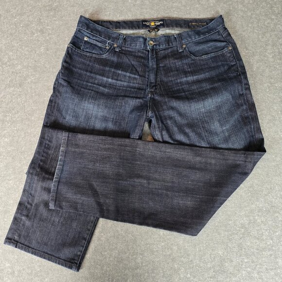 Lucky Brand Jeans 221 Original Straight Dark Denim Size 38 x 32 - Picture 2 of 11